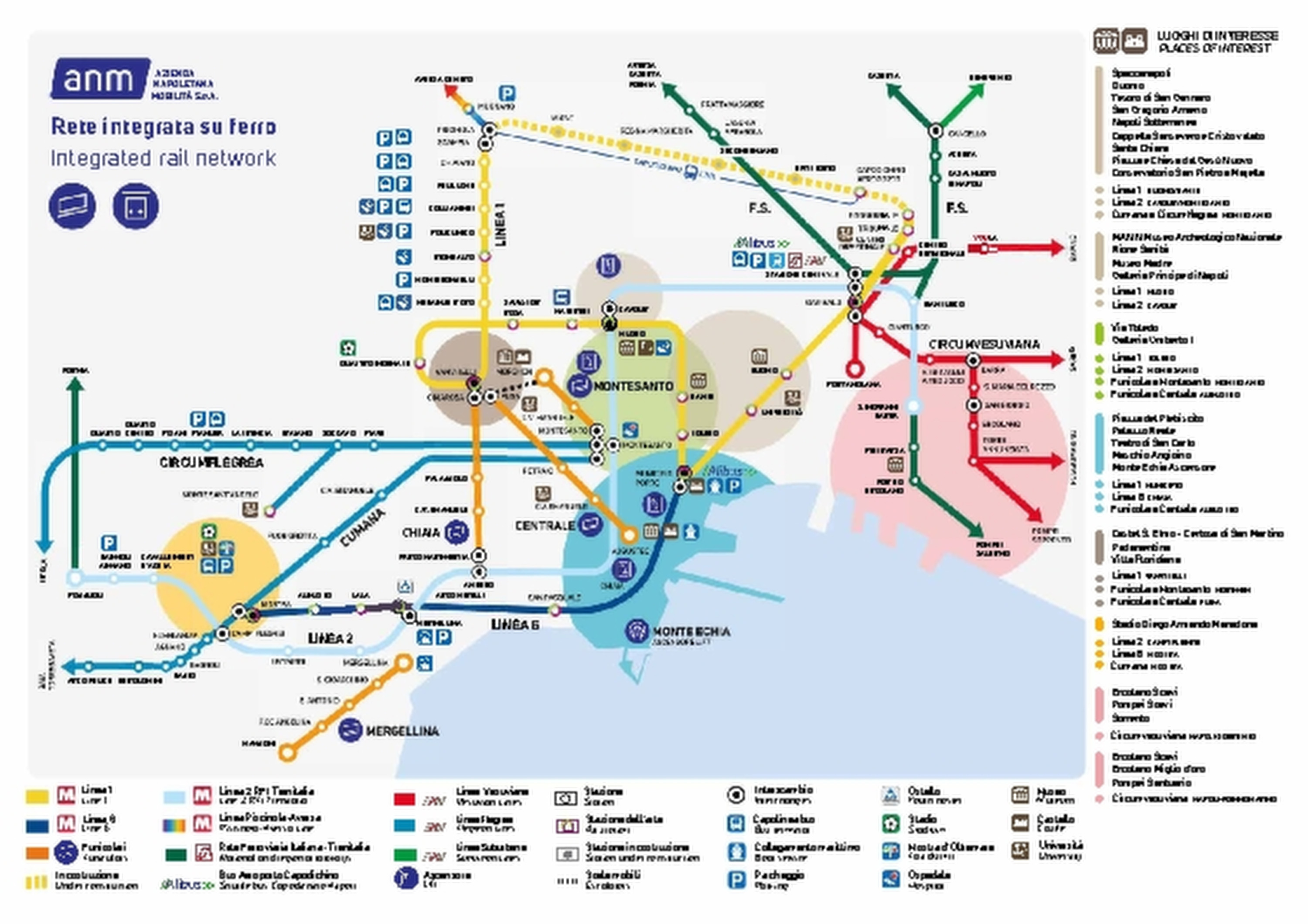 Der Neapel Metro-Plan 2026 zeigt das vollständige Metronetz von Neapel. Linien, Stationen und Umsteigepunkte sind zur Orientierung auf einer Übersichtskarte dargestellt.