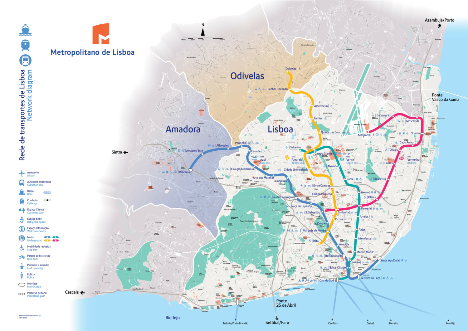 ᐅ Lisbon Metro Map 2024 – Timetable, Tickets & Prices