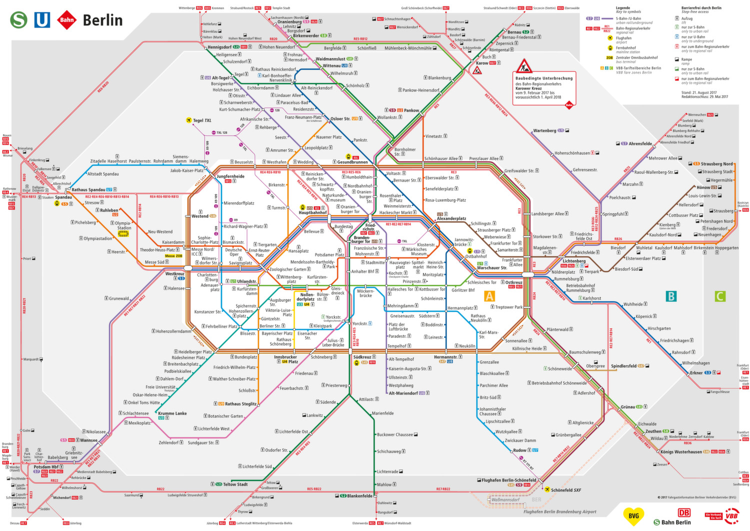 ᐅ UBahnPlan Berlin 2018 Karte, Tickets & Preise