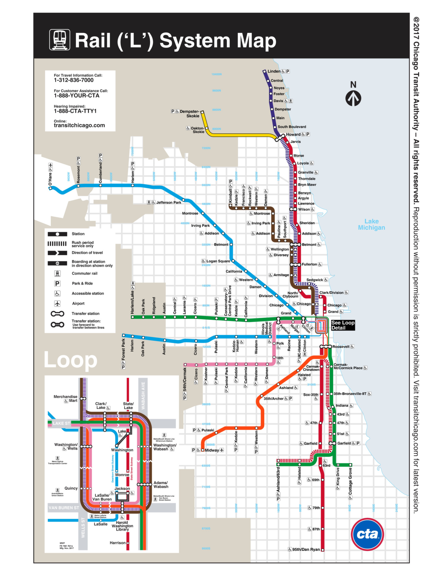 ᐅ Chicago Metro Map 2018 Schnell zum Ziel mit »L«